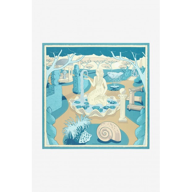 Inoui Editions šilko ir modalo skara JARDIN TURQUOISE